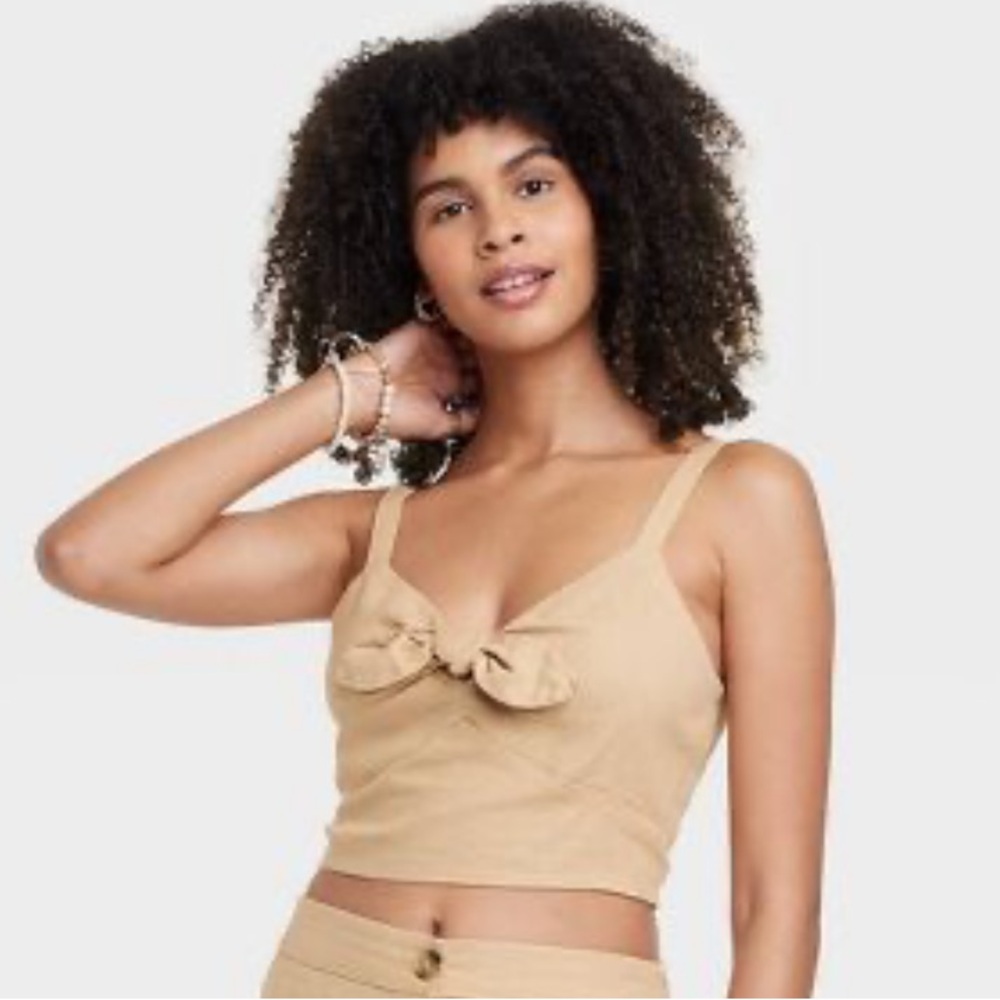 Universal Thread Linen Cropped Tank Top